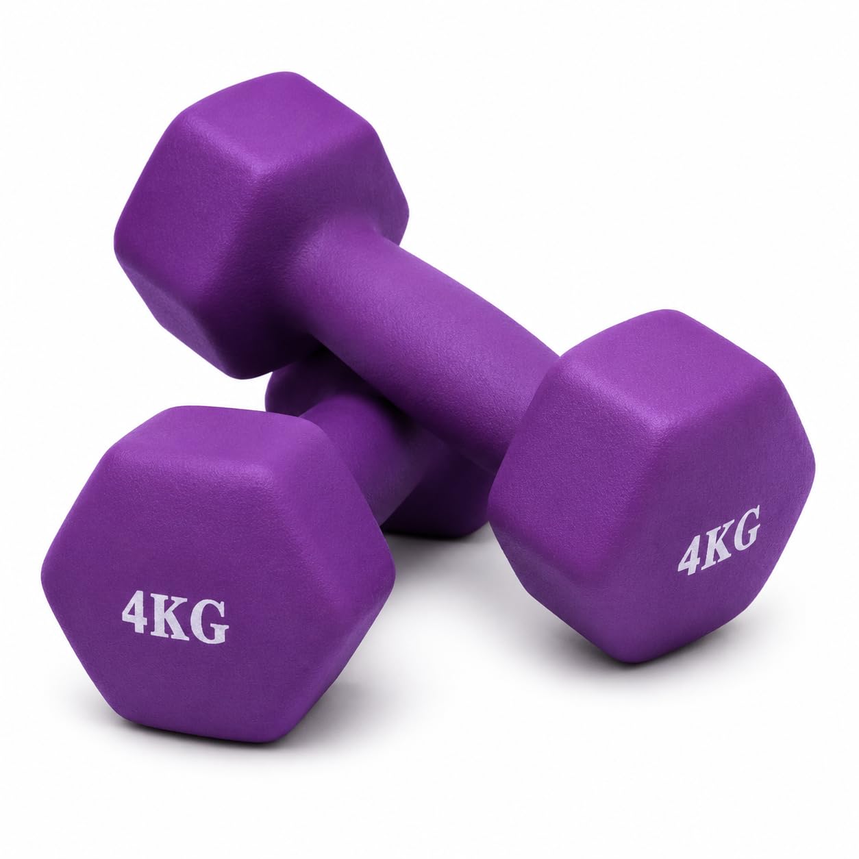 ANIKEES Neoprene Dumbbells Pair – Hex Anti-Roll Hand Weights with Non-Slip Grip for Home Gym, Strength Training, Pilates, Yoga, Fitness & Weight Training (4 KG)
