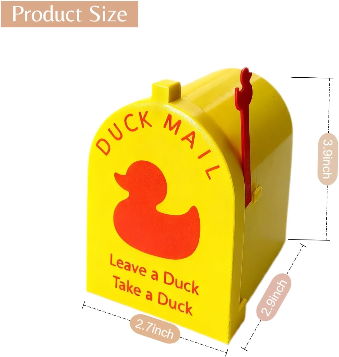 3D Printed Cruising Duck Mailbox for Cruise Door, Magnetic Wall Mounted Mini Mailbox for Cruise Ship Door Decorations, Movable Flag Fun Cruise Accessory