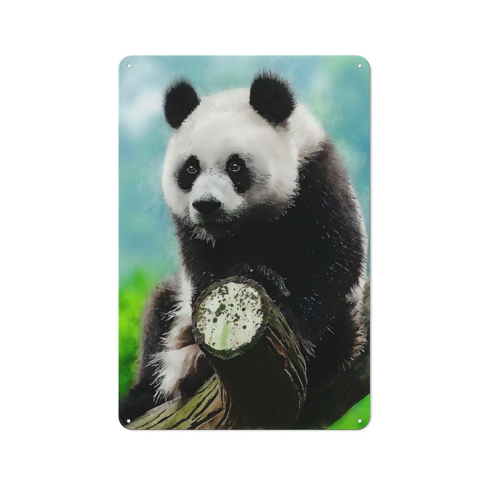 Junmoney Style-13 Vintage Tin Sign 30X20cm With Panda For Dining Room Or Kitchen, For Autumn Interiors With Vintage Character
