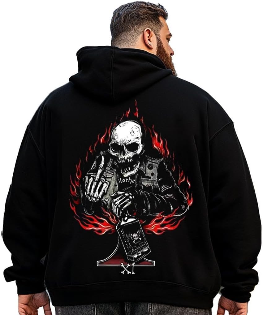 Big and Tall Men Hoodie Plus Size Hooded Sweatshirt for Men, Oversized Fleece Hoodie H2 5KPD G11P
