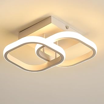 PANCA 22W LED Ceiling Light for Home, White Acrylic Modern Minimalist 3-Color Ceiling Light Flush Mount for Living Room, Bedroom, Office, Chandelier Light (3 Color Mode) - image, photos