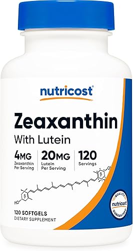 Nutricost Zeaxantina con Luteína 20mg, 120 cápsulas blandas - Potente, sin OGM, sin gluten