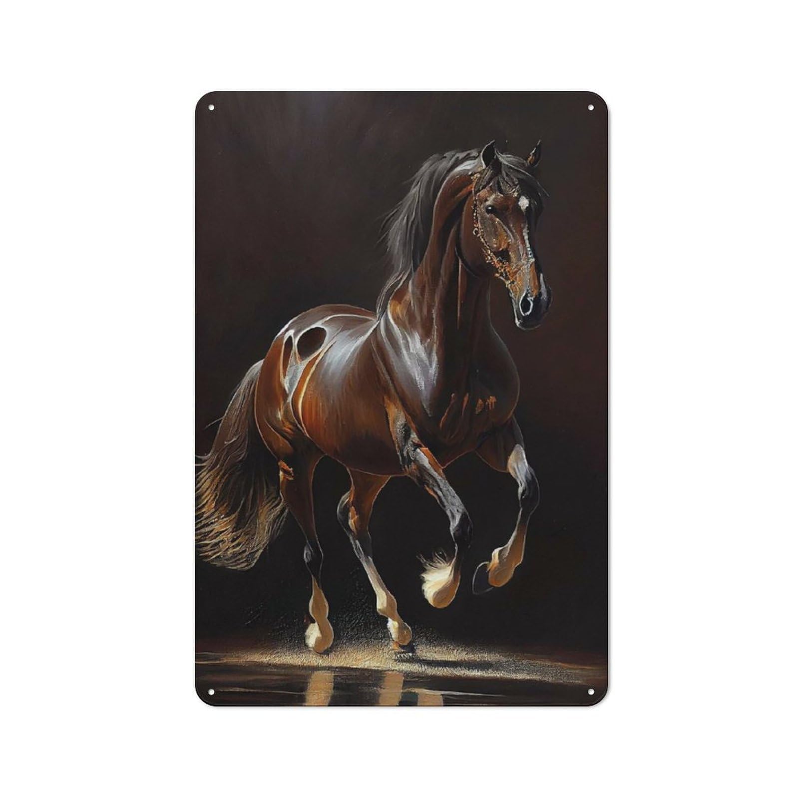 Junmoney Belgian Warmblood Horse Garden Room Metal Sign With Design 30X20cm, Rustic Porch Wall Decor For Patio Bar, Workshop, Shed Or Kitchen