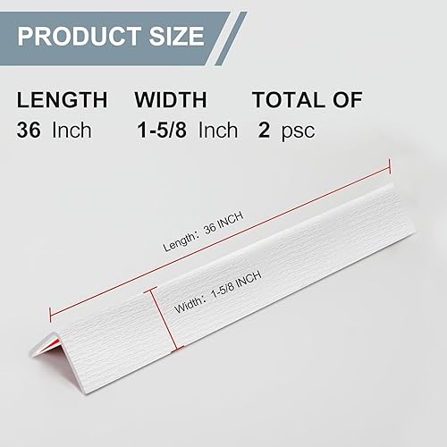 Miniatura 6 de AGHITG Protector de esquina de pared, protectores de esquina autoadhesivos para paredes, protector de borde para paredes. 1-58 pulgadas de ancho x