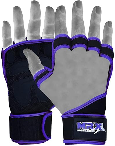 Miniatura 18 de MRX BOXING & FITNESS Guantes de entrenamiento para hombres y mujeres, guantes de levantamiento de pesas ventilados con muñequeras, protección de
