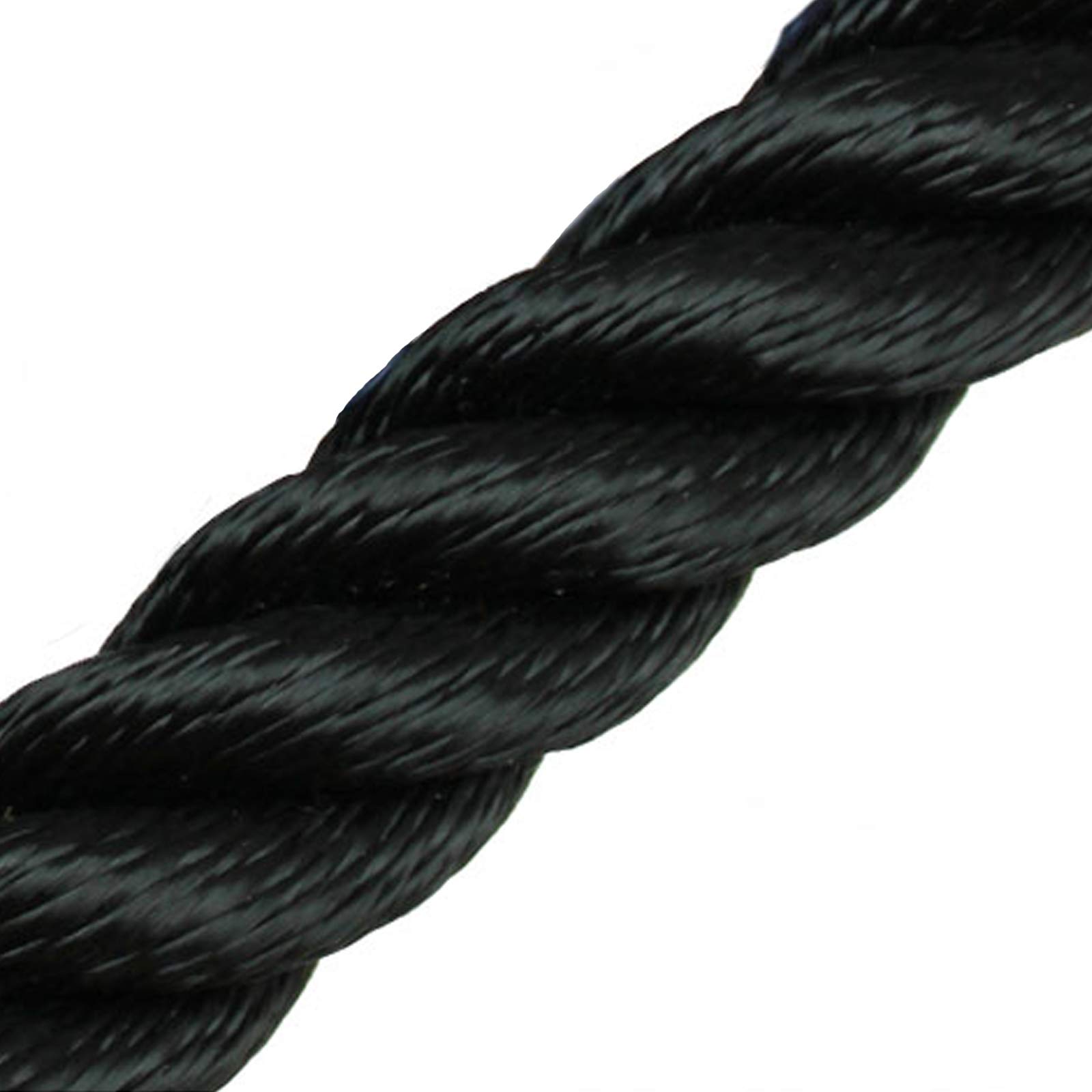 Handlauf- & Absperrseil 10 m – 30 mm Soft Touch Schwarz, 4-Fach geschlagen | Aus Multifil-Tauwerk für Treppe, Event, Dekoration & Wohnbereich