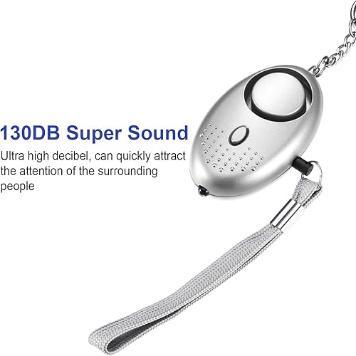 Miniatura 5 de Safesound - Llavero de alarma personal, TOODOO 8 piezas de 130 dB, alarma de emergencia de seguridad con LED y alarma de emergencia SOS que