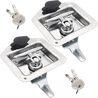 MENAYODA Lot de 2 outils de verrouillage pliables en acier inoxydable avec 2 clés pour camion, remorque, camping-car