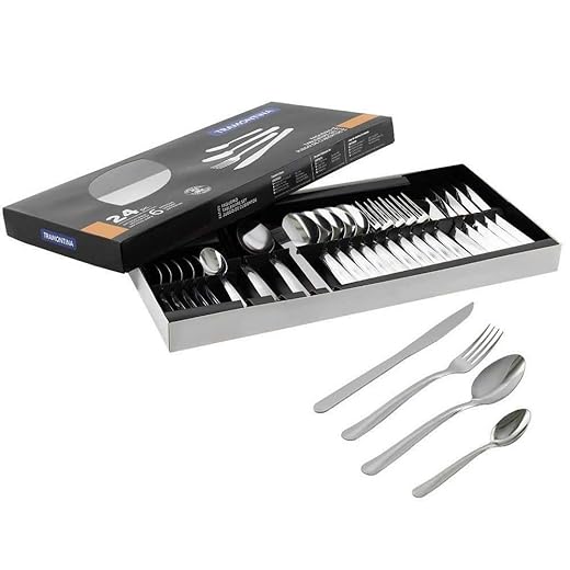 Faqueiro Tramontina Búzios em Aço Inox com Detalhe 24 Peças