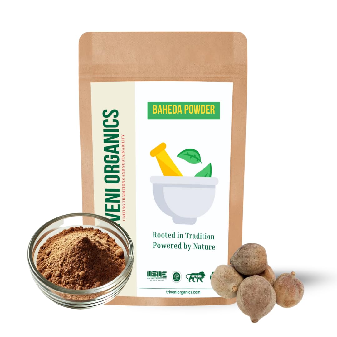 Triveni Organics Baheda Powder - Natural Ayurvedic Remedy for Detoxification | Respiratory Health & Wellness | Vibhitak | Beleric Myrobalan | Immunity Booster (200)-image-13