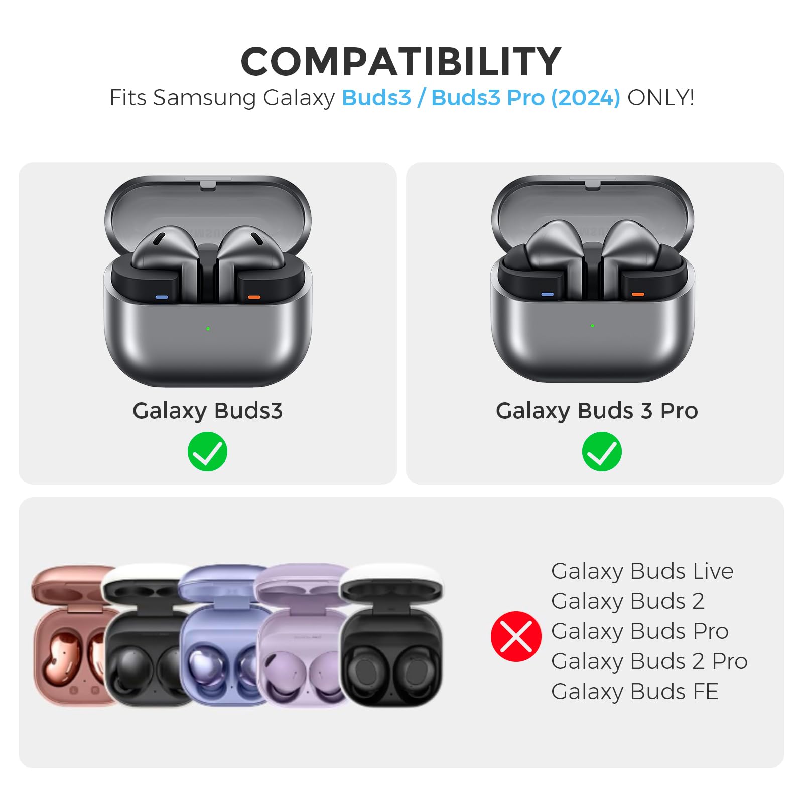 Samsung Galaxy Buds3 Pro + ケース2種 Galaxy Buds3ケース Buds3 Pro 対応ケース カラビナ付