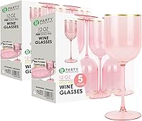 Vista 29 de PARTY BARGAINS Copas de vino de plástico desechables de 12 onzas, resistentes a las roturas, sin BPA, para bodas, eventos y entretenimiento al aire
