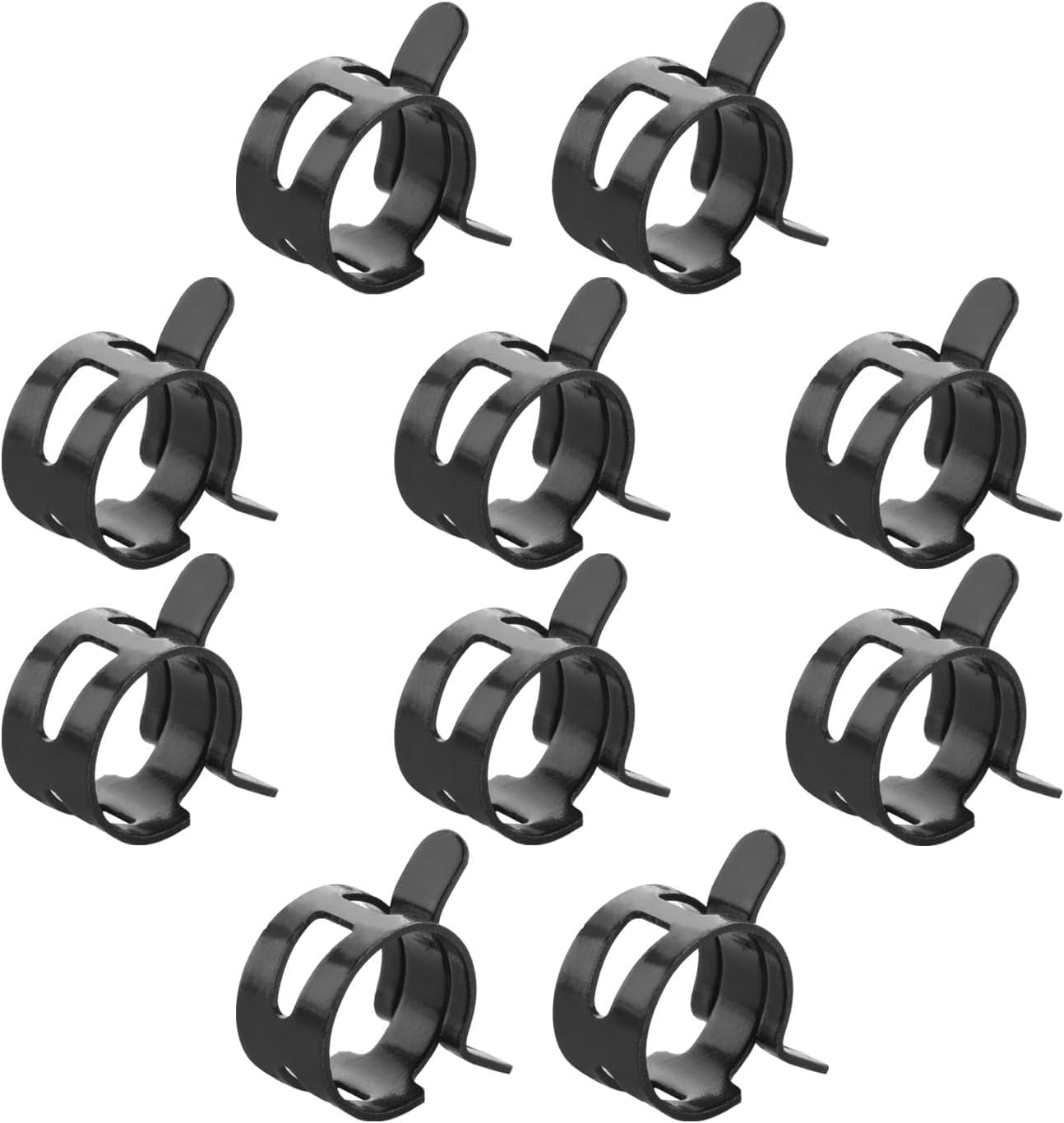 Fielect 0.71"/18mm ID Spring Band Type Action Hose Pipe Clamp Low Pressure Air Clip Clamp Fasteners Assortment Kit for Plumbing,Automotive and Mechanical,Yellow-zn Coated 250pcs