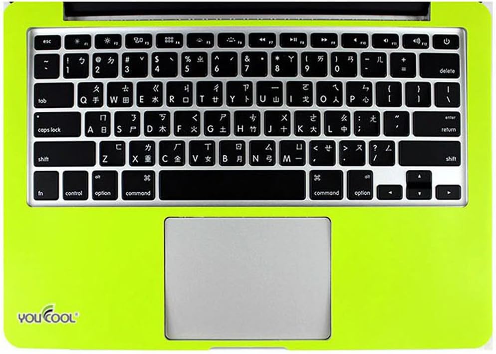 YOUCOOL Retina 13-Inch Free Cut Full Wrist PALMREST with Guard Shield Cover Skin Protector Sticker for Apple MacBook Pro 13.3" (Green)