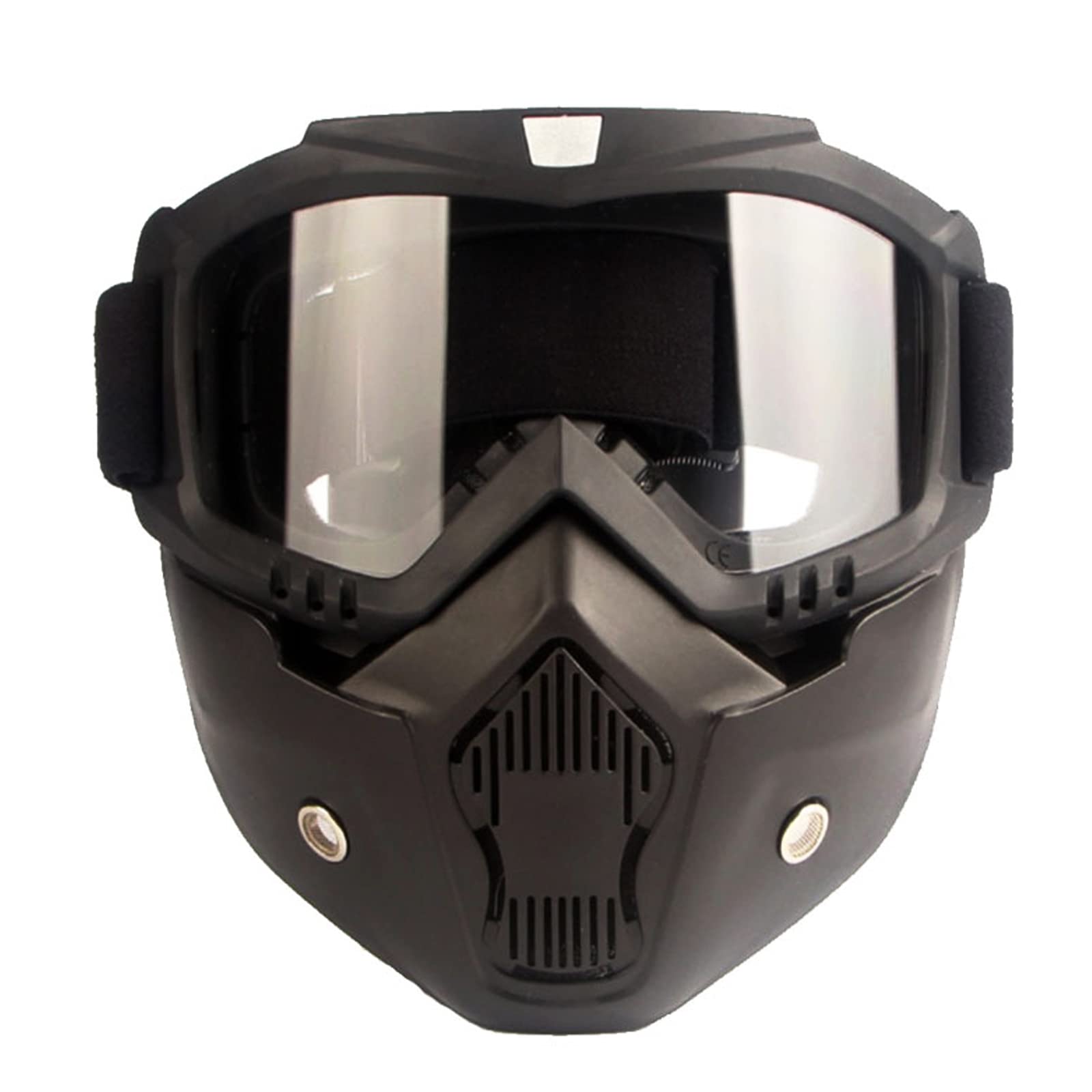 Lunettes de protection moto - Protection contre la poussière - Lunettes amovibles - Motocross - Masque facial amovible - Style Harley - Casque résistant au brouillard