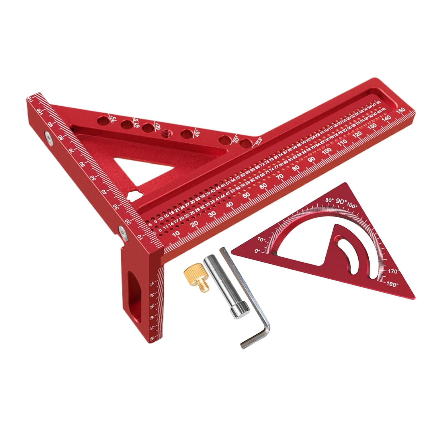 Angle Square | Precision Construction Tools - 3D Square Tool Woodworking Metal Ruler | for Carpentry Woodwork Construction Measurement Marking Framing