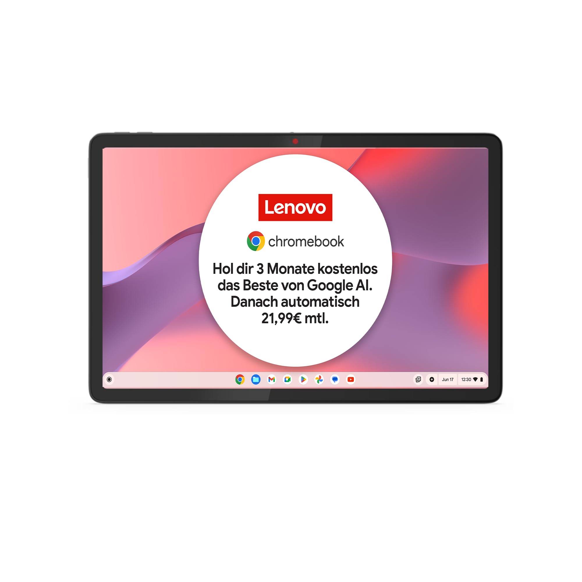 Lenovo Chromebook Duet | 10.95"WUXGA Touch-Display | MediaTek Kompanio 838 | 8GB RAM | 128GB SSD | Arm Mali-G57 GPU | ChromeOS | QWERTZ | grau | inkl. Folio-Ständer+Tastatur | Google Security Chip H1