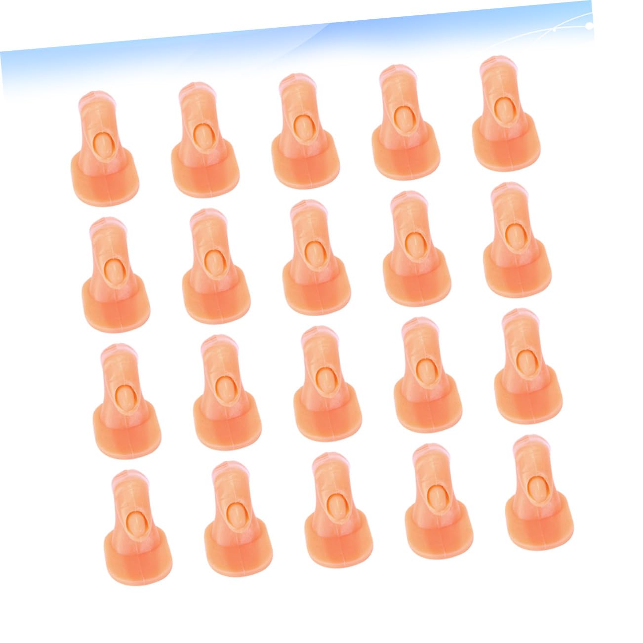 20pcs Manicure Practice Fingers High Simulation False Fingers for Nail Art Beginners Portable Nail Art Training Mold for Gel