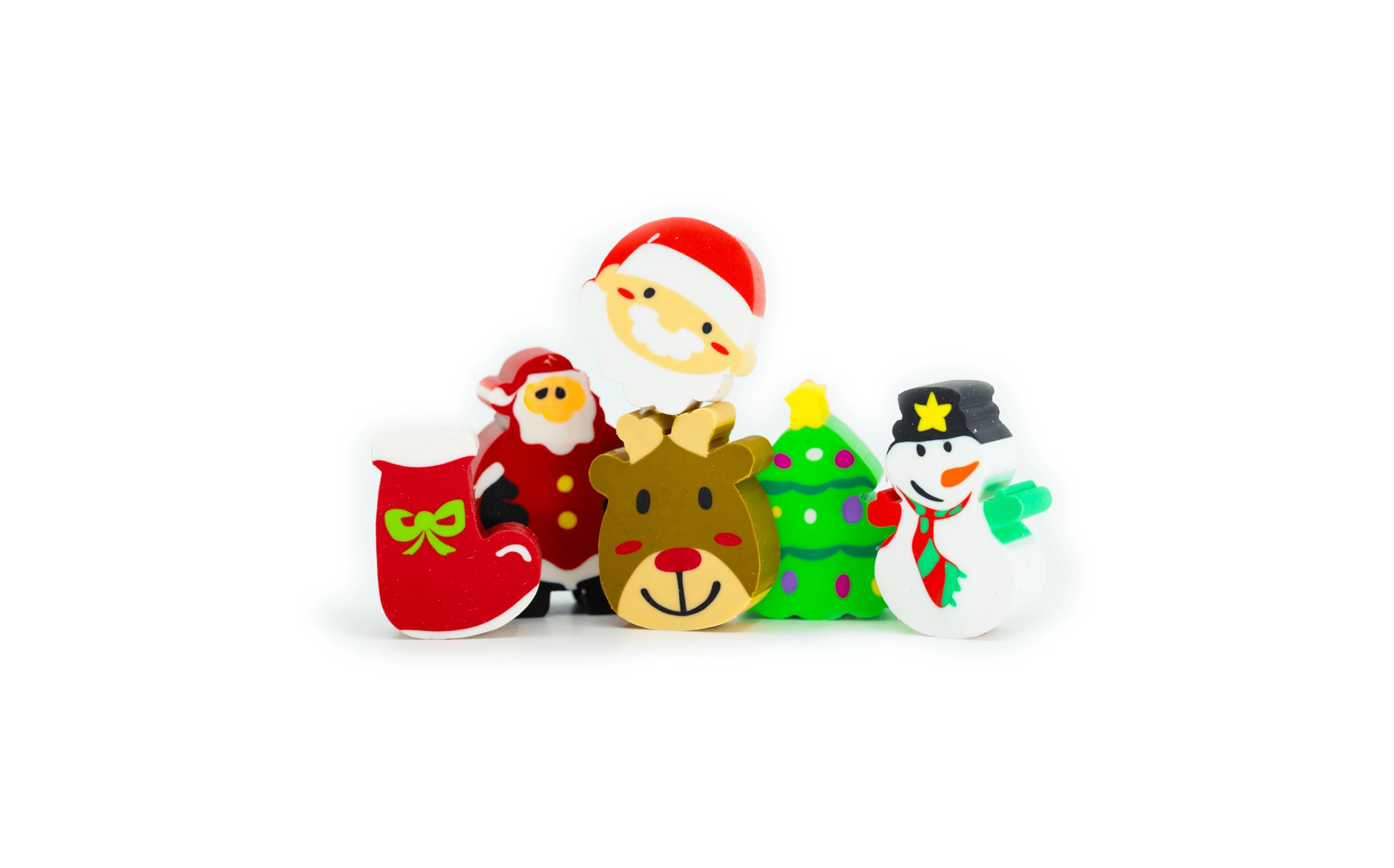 24 Weihnachts-Buntstifte Mit Radiergummi – Verschiedene Motive, Perfekt Für Weihnachtsstrümpfe & Geschenke