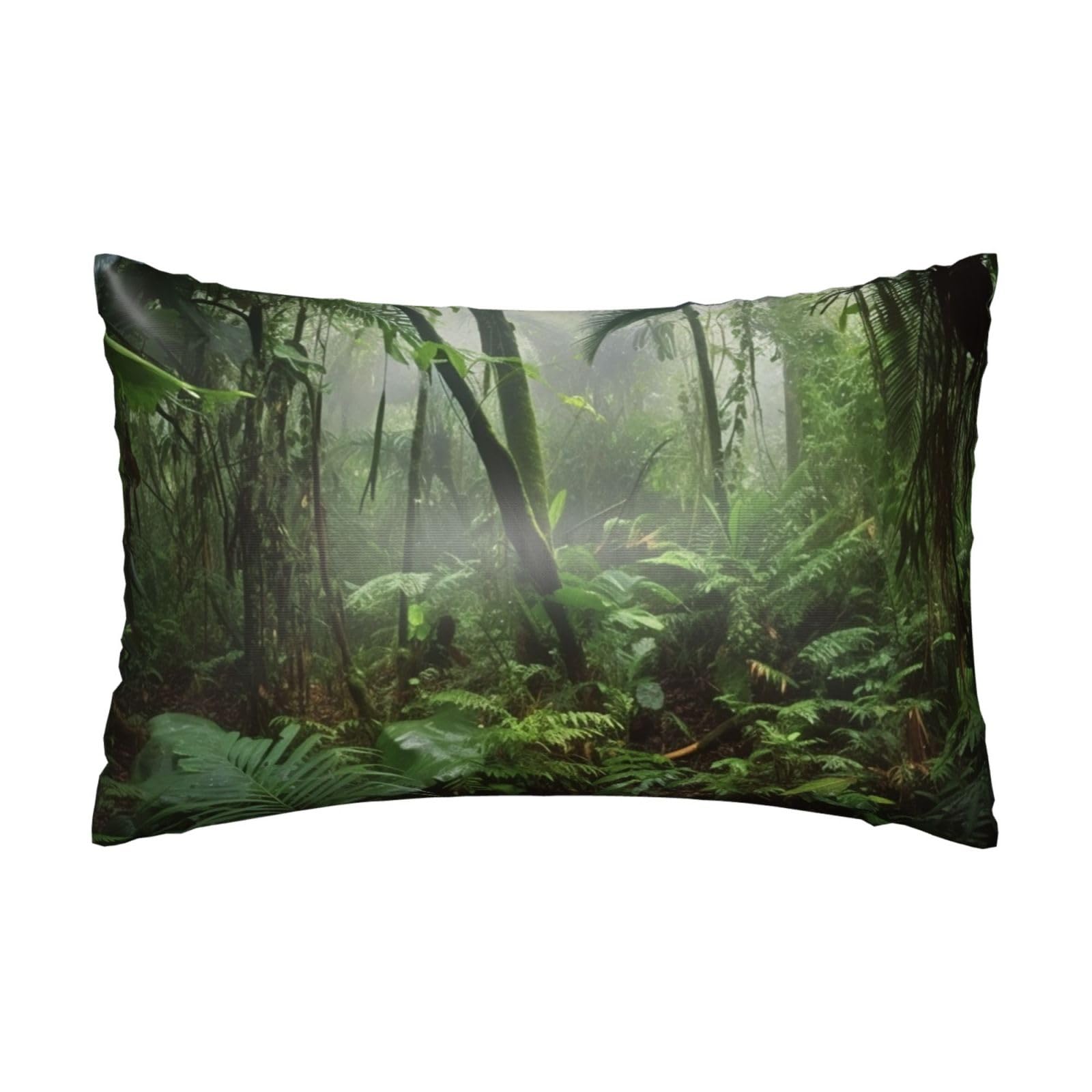 Satin Pillowcase for Hair and Skin, Tropical Rainforest Pillow Case Queen Size 20x30 Inches, Cooling Silky Pillowcases with Zipper Ultra Smooth and Soft Pillow Cover for Sleeping
