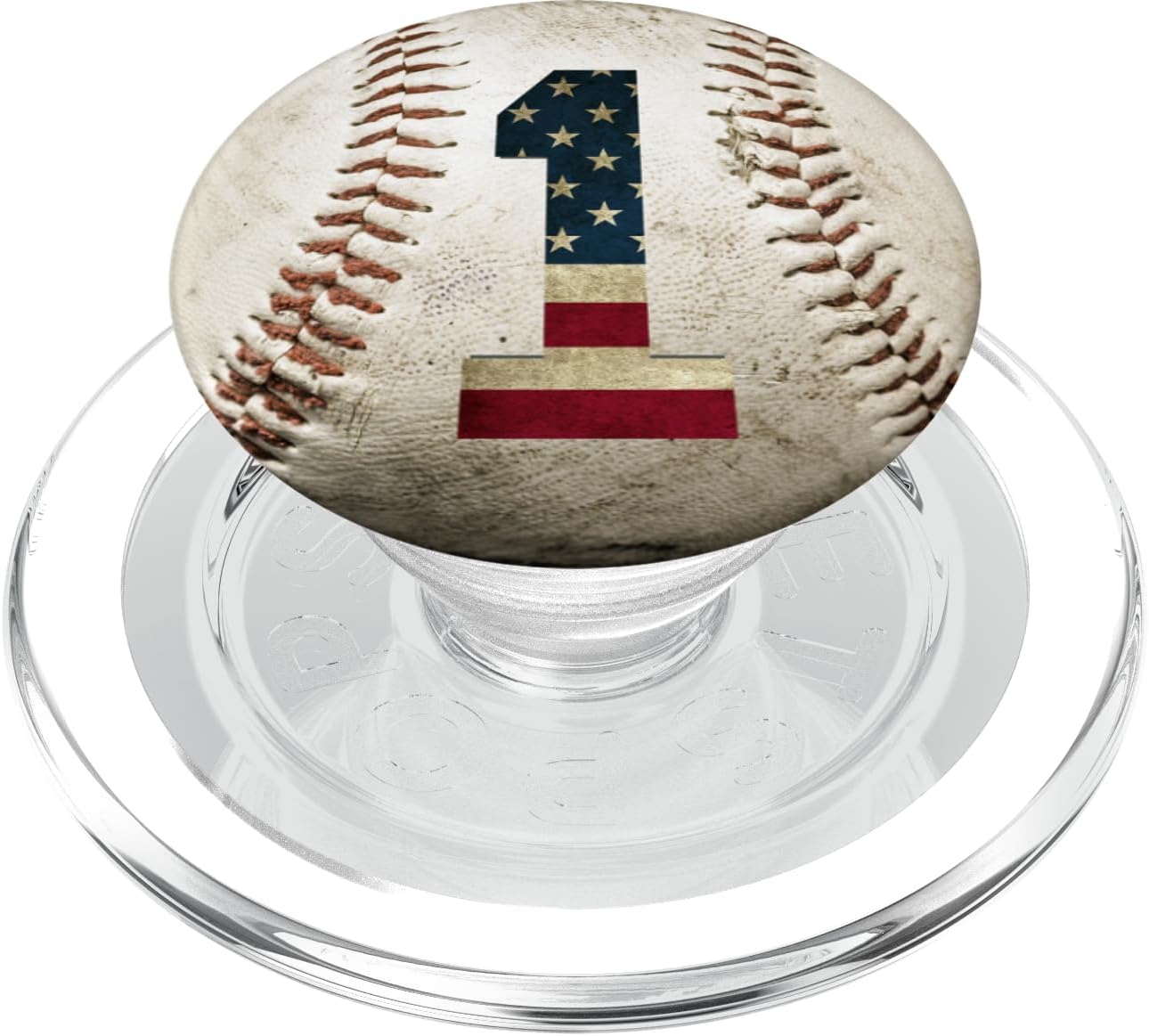 Baseball number 1 with American USA flag phone stand PopSockets PopGrip: Swappable Grip for Phones & Tablets PopSockets MagSafe PopGrip for iPhone