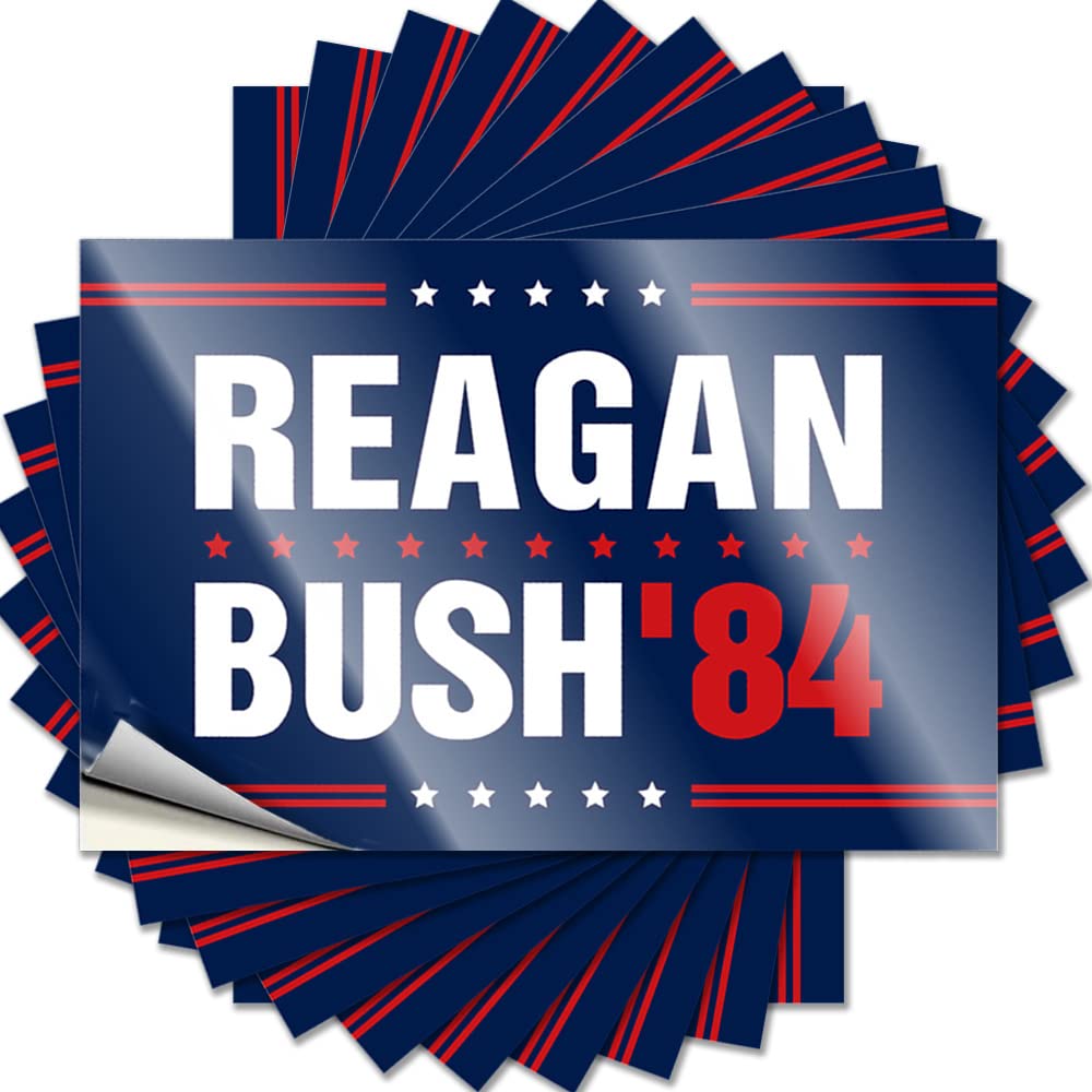 Man Cave Decor, Decal Bathroom Accessory Reagan Bush 84 Campaign | Assorted Waterproof Vinyl Stickers(8X12CM)