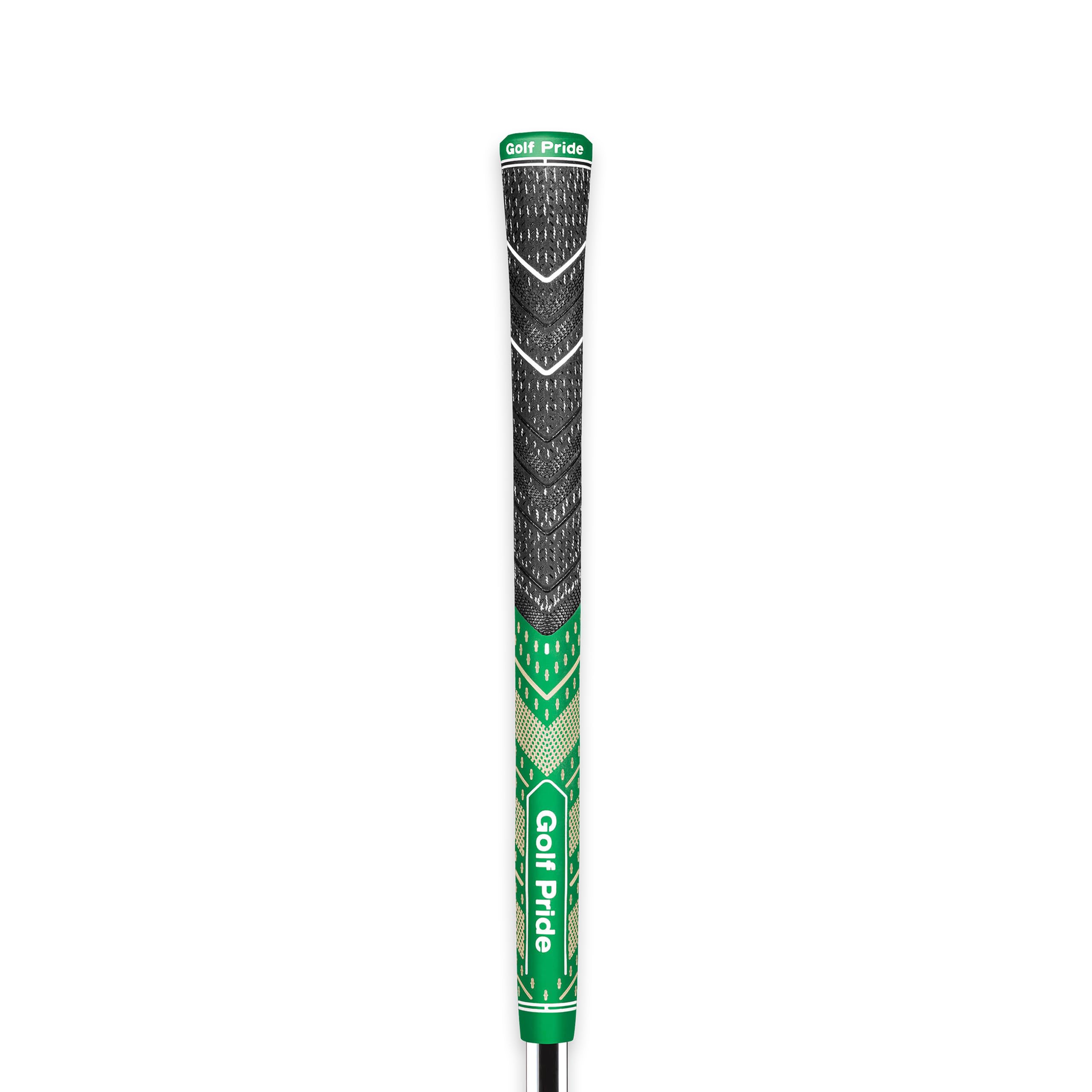 Golf Pride MCC Plus4 Golf Club Grip - All-Weather Hybrid Grip with Larger Lower Hand - Brushed Cotton Cord & Pebbled Texture - Green/Gold