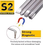 30 Pcs Long Screwdriver Bits for Drill Set, Mixiflor 1/4 Inch Hex Shank S2 Steel Magnetic 4 Inch Long Drill Bits with Storage Box(Slotted+Cross+Square +Torx)