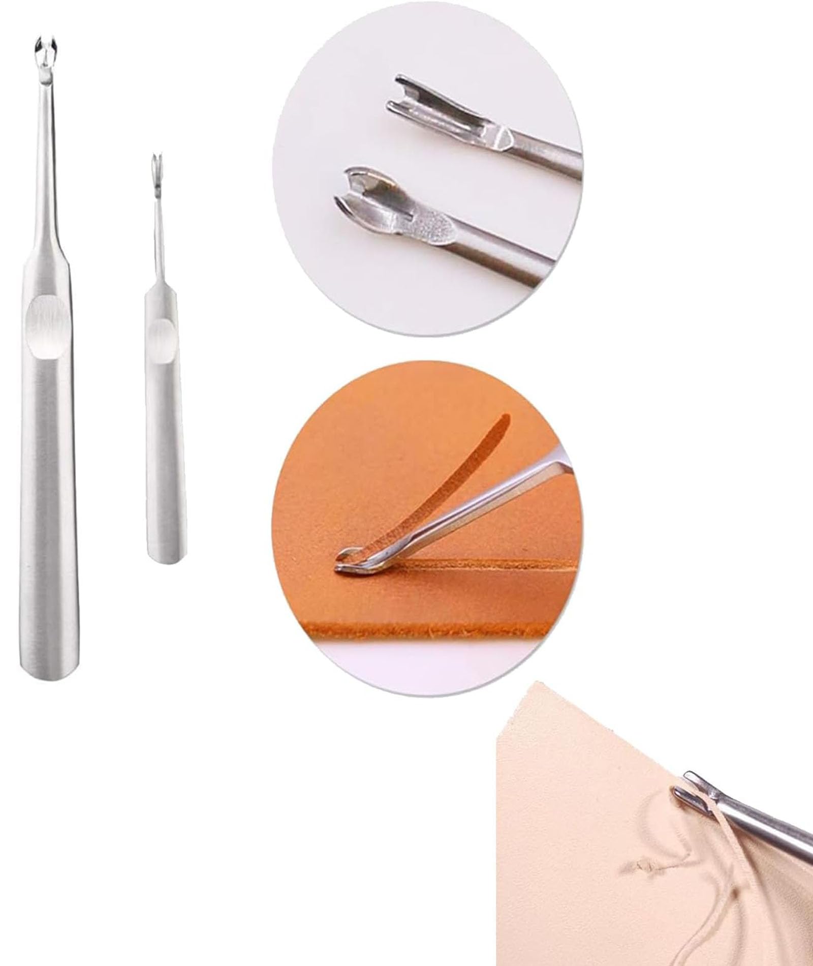 2PCS Leather Craft Tools, Leather Cutting Tools, Professional Leather Beveler Tool and Edge Trimmer for Leather Working, DIY Leather Crafting, Manicure and Cuticle Removal 4