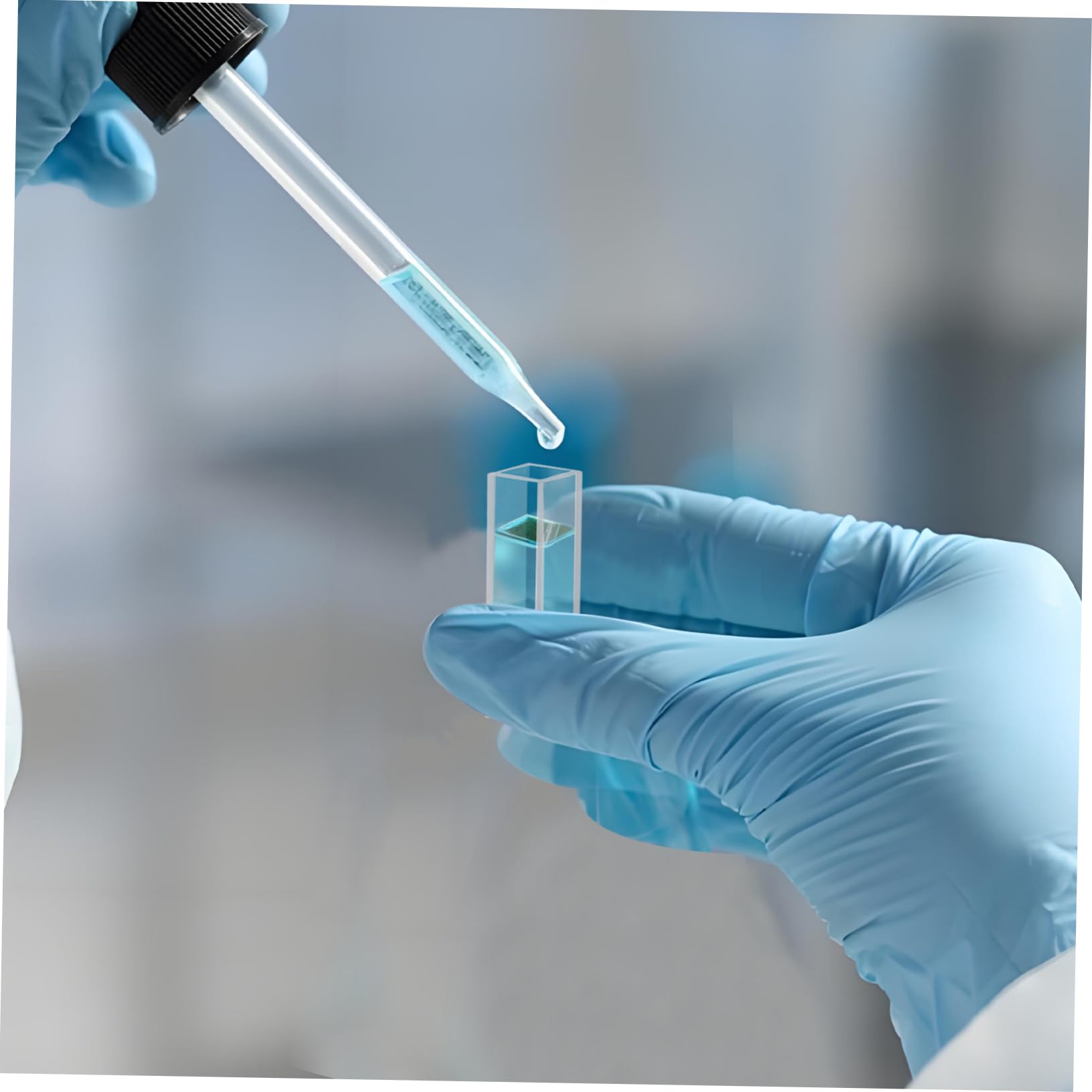 Ciieeo Cubeta de Cuarzo para Espectrofotómetro, 2 Piezas, 3,5 Ml, Longitud de Trayectoria 10 MM, Alta Transparencia para Laboratorio