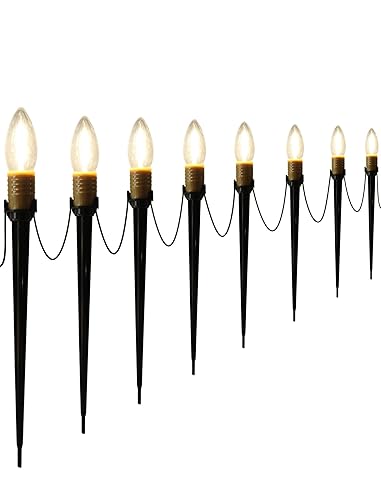 25-Pack Christmas Pathway Lights Outdoor, 38.5ft Connectable C26 Christmas Yard