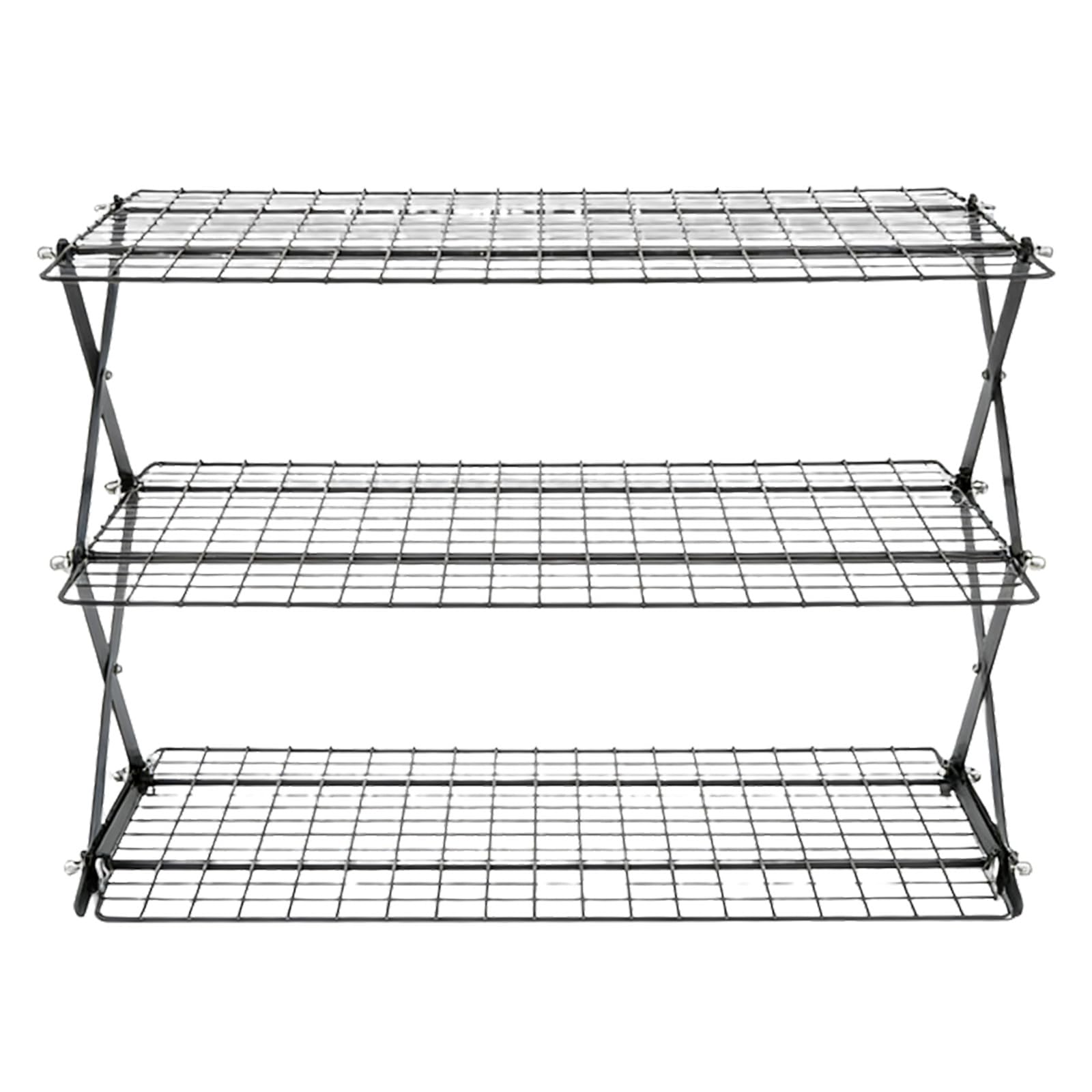 Msioytog Flexible Baking Cooling Stand Constructed From Top Grade Carbon Steel Provides Foldable Design and Generous Space for Food Chilling Carbon Steel Cooling Rack