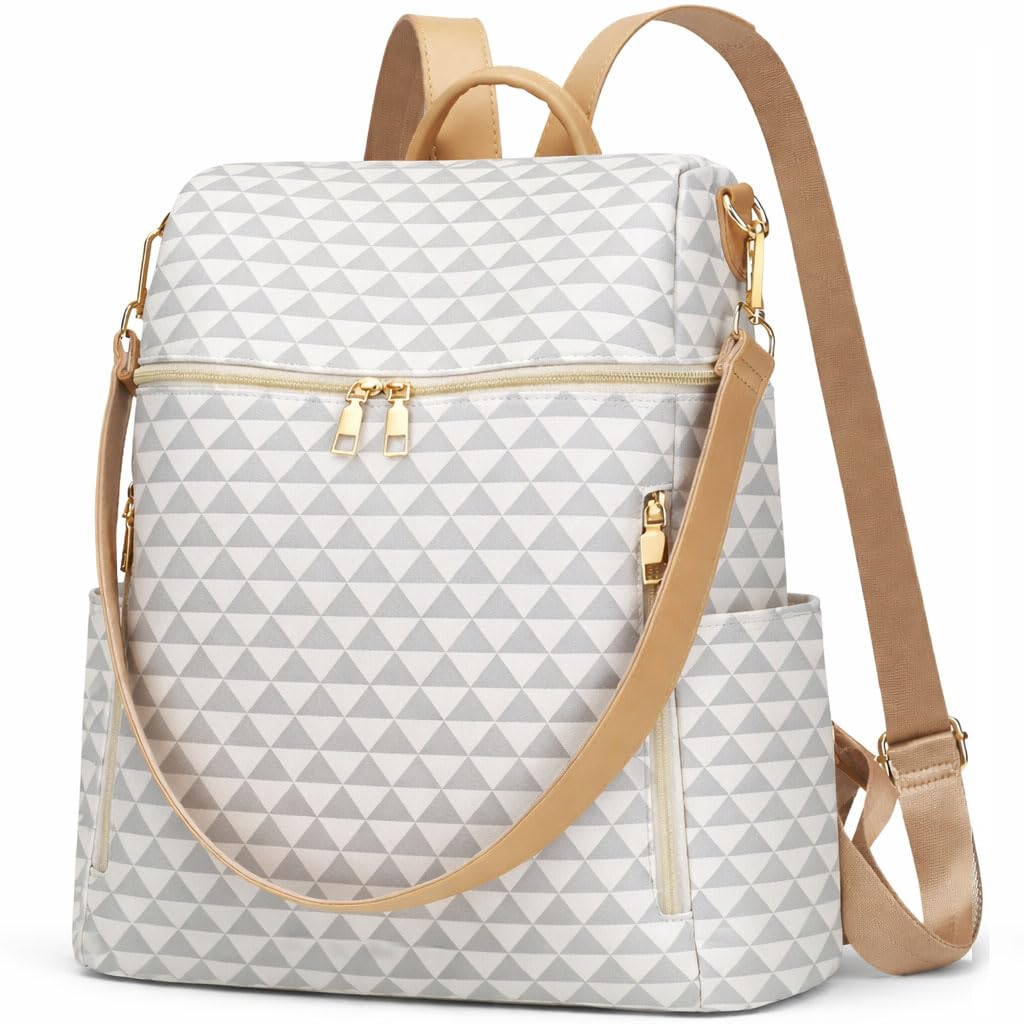 Backpack Purse for Women | Women’s Stylish Geometric Triangle Backpack | Convertible Shoulder Bag, Multi-Compartment, Spacious & Durable, Perfect for College, Work, Travel