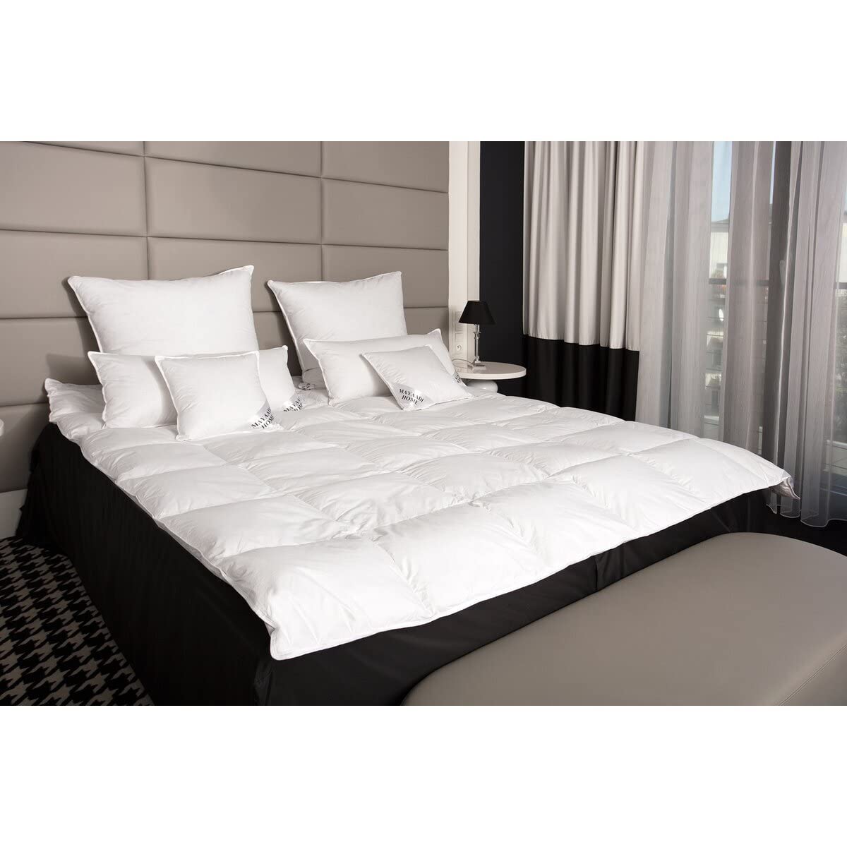 Mayaadi-Home Daunendecke 240x260 cm | 2700g Bettdecke, 70% Gänsedaunen 30% Federn | 100% natürliche Baumwolle | Made in Europe | Steppdecke geeignet für Allergiker | HS97