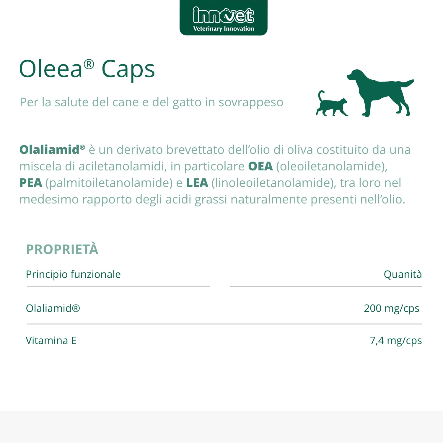 Oleea 60 Kapseln für die Gesundheit von übergewichtigen Hunden & Katzen