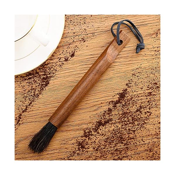 luckaide Barista Pinsel, Siebträger Pinsel, Barista Reinigungspinsel, Kaffeepinsel, Zubehör für die Säuberung Espressomaschine, Barista Home Kitchen,Barista Pinsel Siebträger mit Holzgriff(braun) – Bild 6