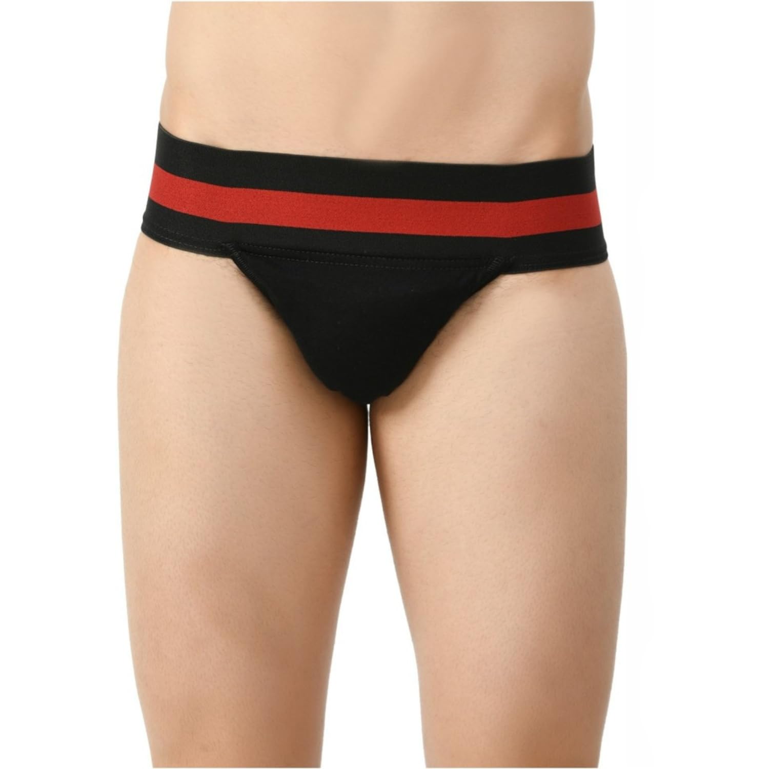 air slide Men’s Sports Underwear Supporter for Gym Workout, Cricket, Running - Stretchable Moisture Wicking Cotton Jockstrap, Quick Dry Black & Red, Supporter for Men, Gym Underwear, Small-picture-24