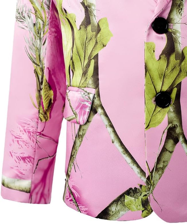Boys Blazer Pink Printed Sport Coat Classic Boys Suit Jacket for Wedding School Prom