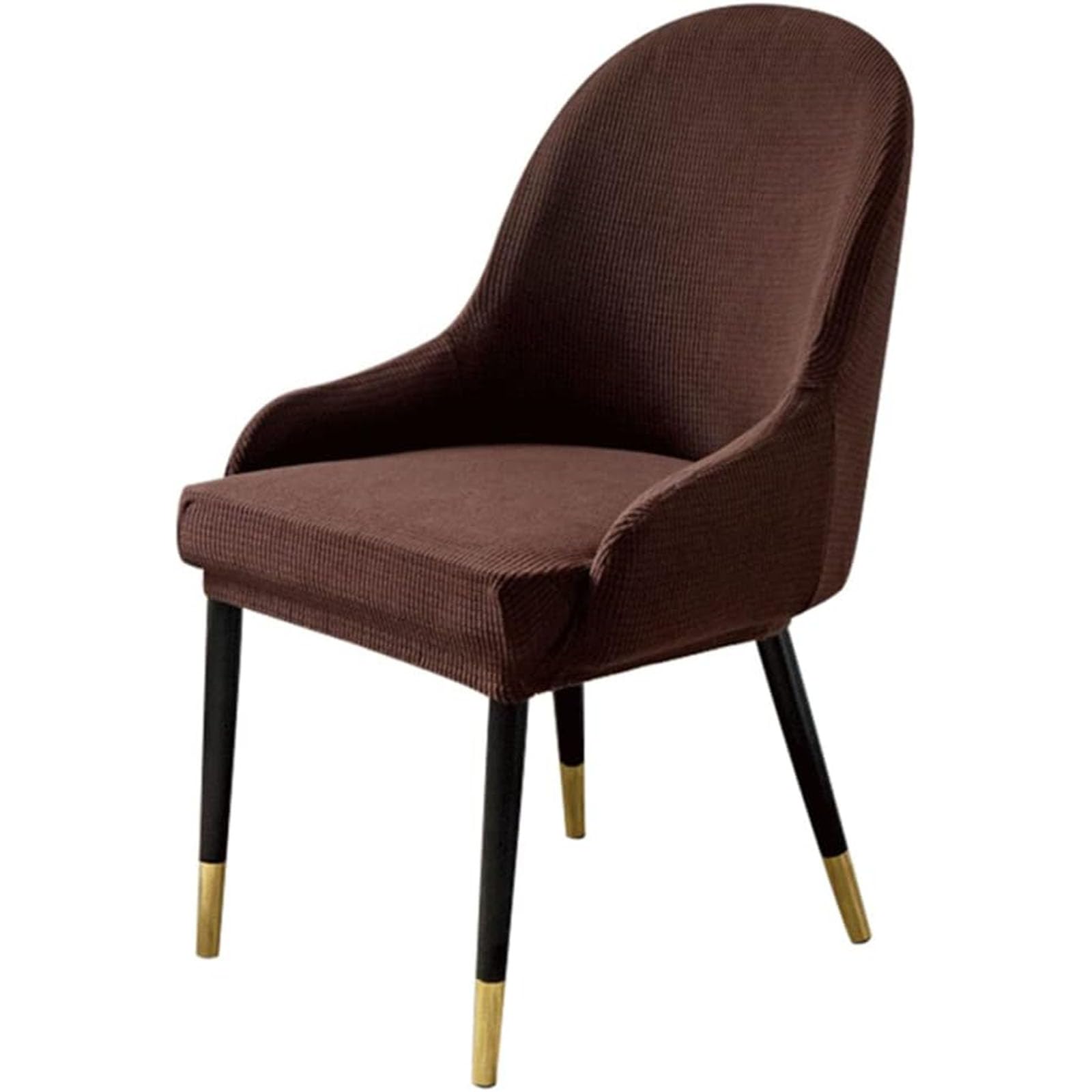 Leomix Set of 2/4 Curved Low Back Dining Chairs Cover, Modern Accent Computer Chair Cover Arc Shaped Armrest Counter Chair Slipcover,D,4pack