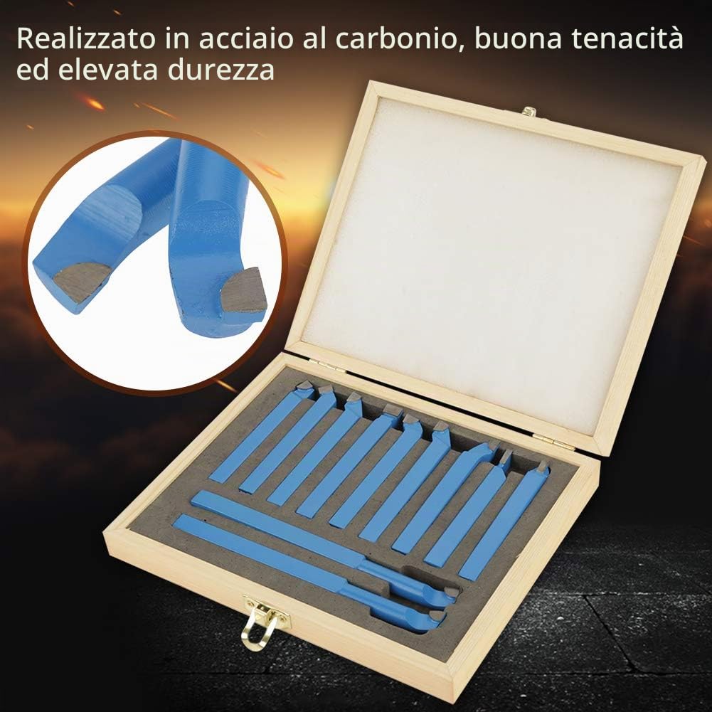 Utensile per tornio in metallo duro, 12 * 12mm Utensili per tornio Set di utensili per tornitura con punta in metallo duro per saldatura fresatura