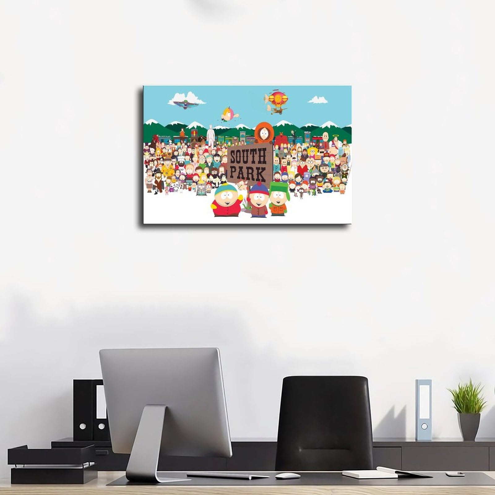 Trey Parker South Park Art (1) Poster Sur Toile Pour Décoration De Chambre à Coucher, Bureau, Chambre, Cadeau Sans Cadre, 40 X 40 Cm
