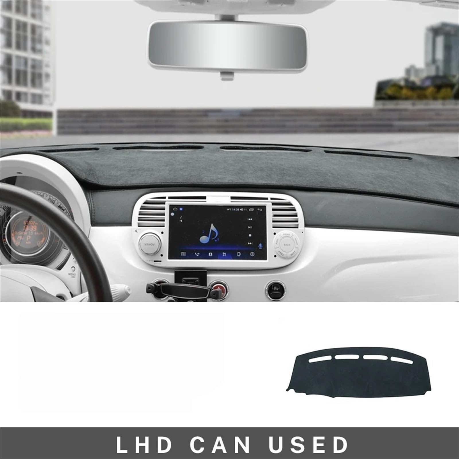 Auto Copri cruscotto Per Fiat 500 Per Abarth 595 2008-2023 LHD RHD Tappetino Parasole In Flanella Dashmat Dashboard Cover(Left Hand Drive)