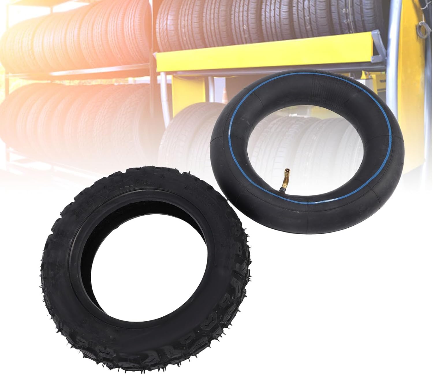10x3.0 10Inch Off Road Tire and Inner Tube Set, Dirt Bike Tire and Inner Tube Set with TR87 Bent Valve Stem for Electric Scooters, Mini Motorcycles, Off Road Vehicles