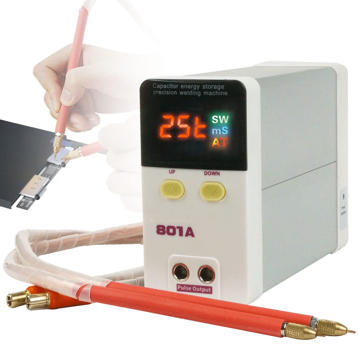 Pulse Spot Welder 11,6 KW Saldatrice a Batteria Saldatrice Industriale a Batteria ad accumulo di energia con Penna di Saldatura 70A per 18650, 14500 Batteria al Litio Building