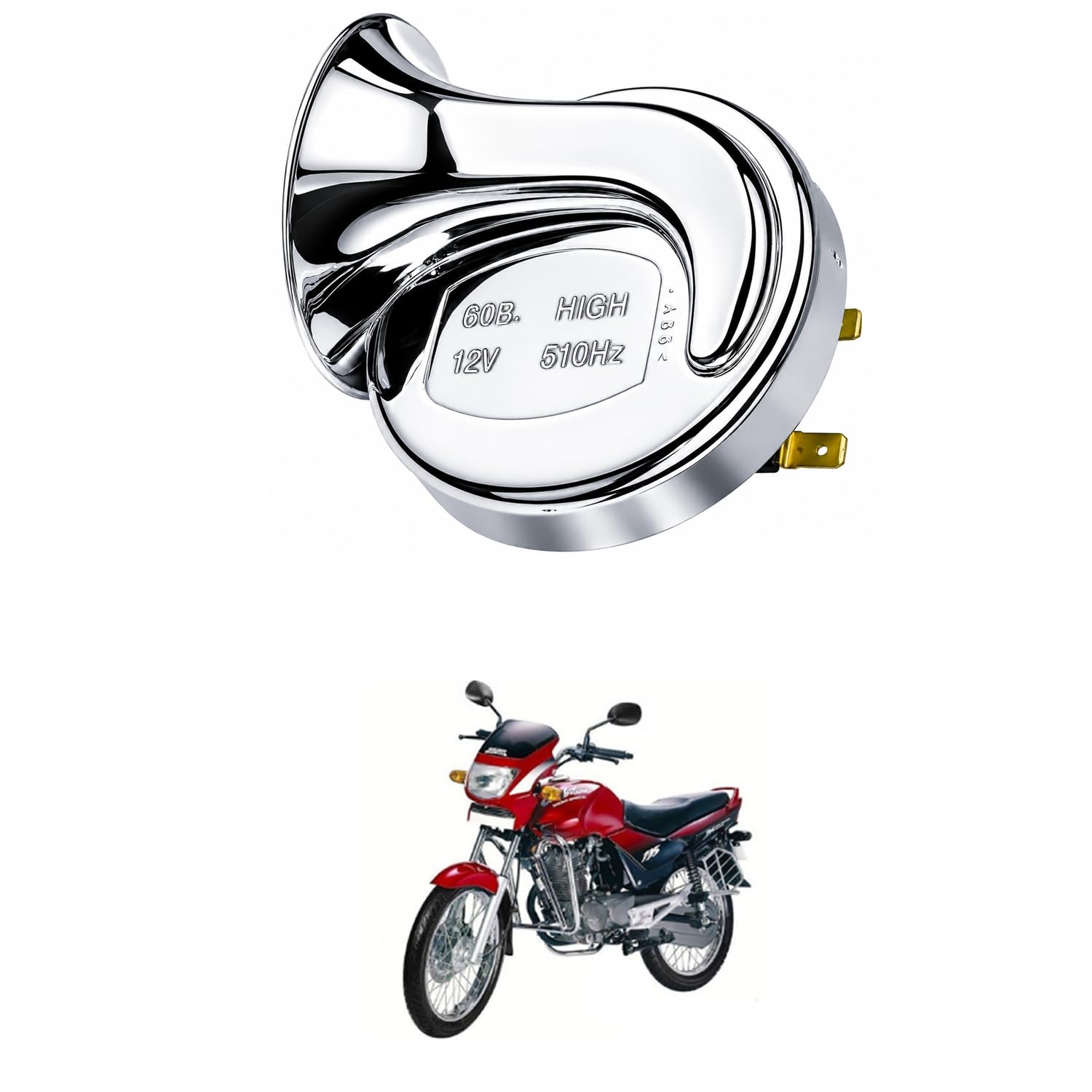 Universal 12V Automotive Vehicle Horn, High Tone 510Hz Chrome Snail Electric Horn, Loud 110dB Waterproof Replacement Horn for Car, Bike, Motorcycle, Scooter Comfortable With Amb-itiion-image-48