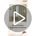 Image of Cloth Fusion 100% Blackout Door Curtains 7 Feet Long Set of 2 with Blackout Lining, Double Layer Room Darkening Parda with Stainless Steel Grommets for Home Decor (7x4 Feet, Pista)