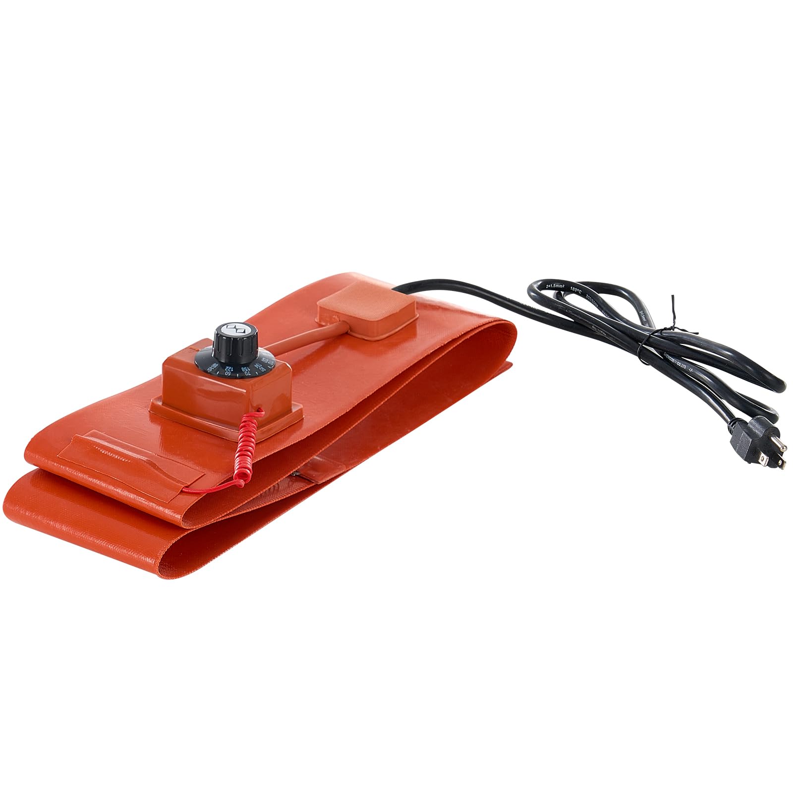 VEVOR Chauffe-fût en Métal, 1200 W, Bande Chauffante pour Baril 55 gallons, Largeur 125 mm, Thermostat Réglable 30°C-150°C, Ceinture Chauffante de Fûts de Graisse en Silicone Haute Efficacité, Orange