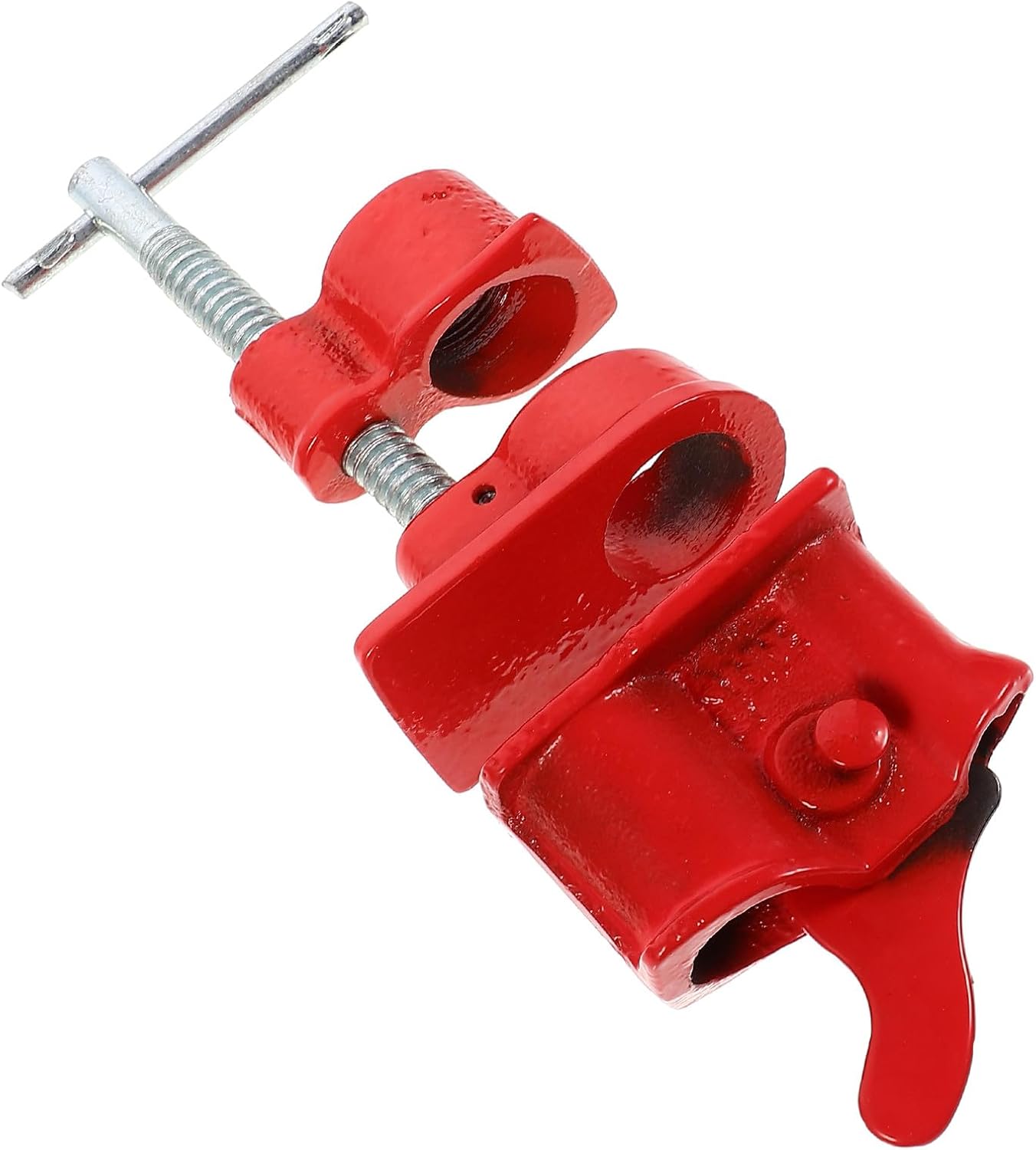 Lightweight 3/4 Inch Pipe Clamp Quick Release Wood Gluing Clamp for Woodworking and Pipe Repair Red Sturdy Cast Iron for DIY and Home Improvement
