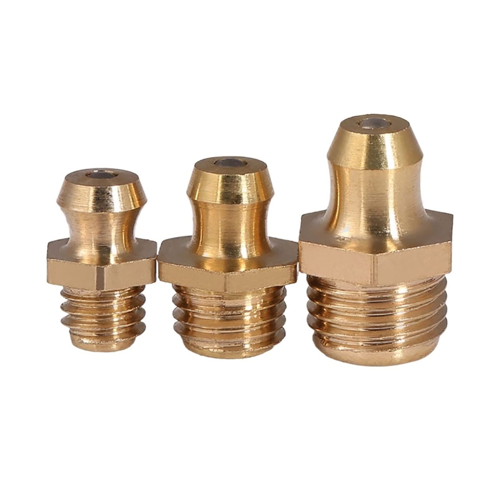 ELSAIL Messing Schmiernippel-Set M3 Bis M16 – 45°, 90° & Gerade, Fein-/Grobgewinde – Für Hydraulik & Maschinen (10 Stück, Größe Wählbar)