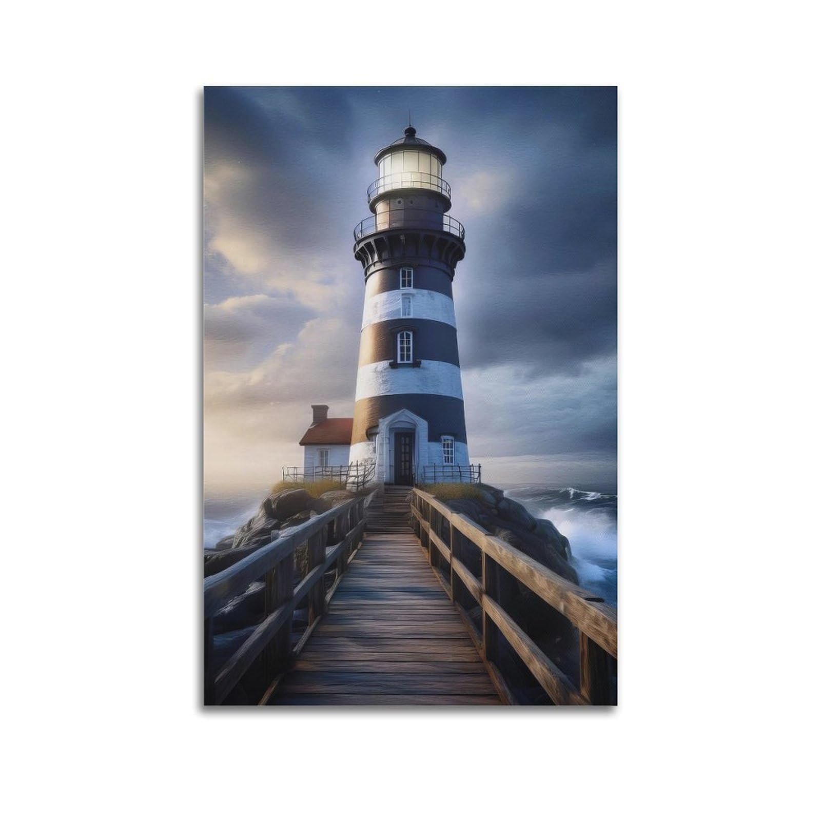 CXHJCA Lighthouse Poster Celestial Lighthouse Poster Decorative Painting Canvas Wall Posters And Art Picture Print Modern Family Bedroom Decor Posters 20x30inch(50x75cm)